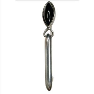 Sterling Silver Onyx Pin Brooch